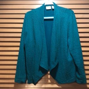 Chico Sz 3 deep teal drape collar jacket
